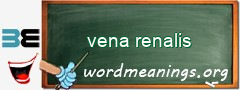 WordMeaning blackboard for vena renalis